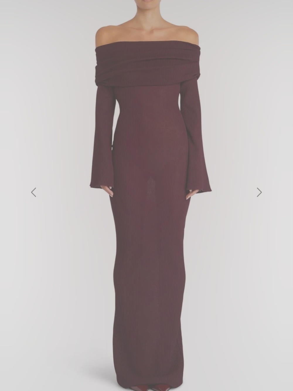 SER.O.YA Off-the-Shoulder Maxi Dress in Wine